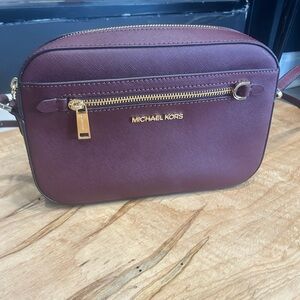 Michael Kors Plum Shoulder Bag with Gold Accents
